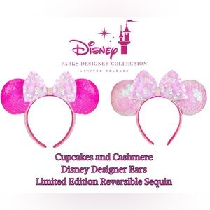 Cupcakes & Cashmere Disney Parks Designer LE Headband Adult Reversible Pink NWT